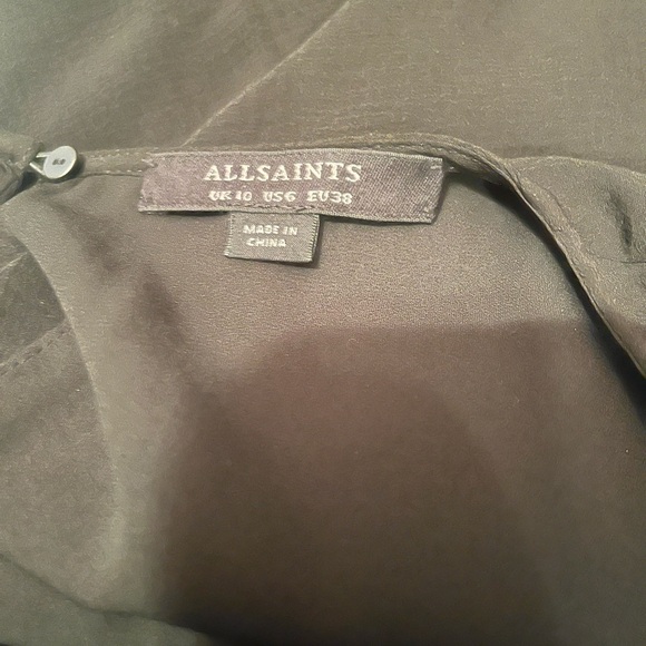 All Saints size 6 Ariya illusion midi dress in black - Picture 7 of 11